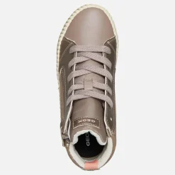 GEOX Mädchen Mirroless Reißverschluss Hi Top Turnschuhe Dark Beige
