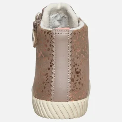 GEOX Mädchen Mirroless Reißverschluss Hi Top Turnschuhe Dark Beige