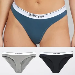 G-STAR Damen 3er-Pack Hipster Slips Stargazer/Steel Gray/Navy