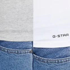 G-STAR Damen 2er-Pack Unterhemden Bright White/Light Grey Marl