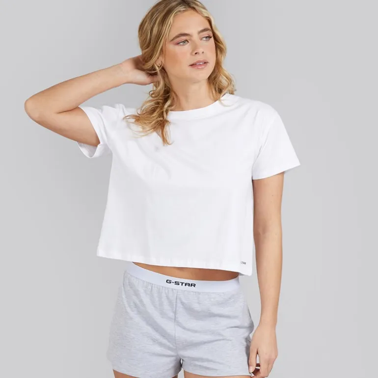 G-STAR Damen Schlafanzug Set Bright White/Light Grey Marl
