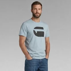 G-STAR Herren Logo Slim T Shirt Ash Blue