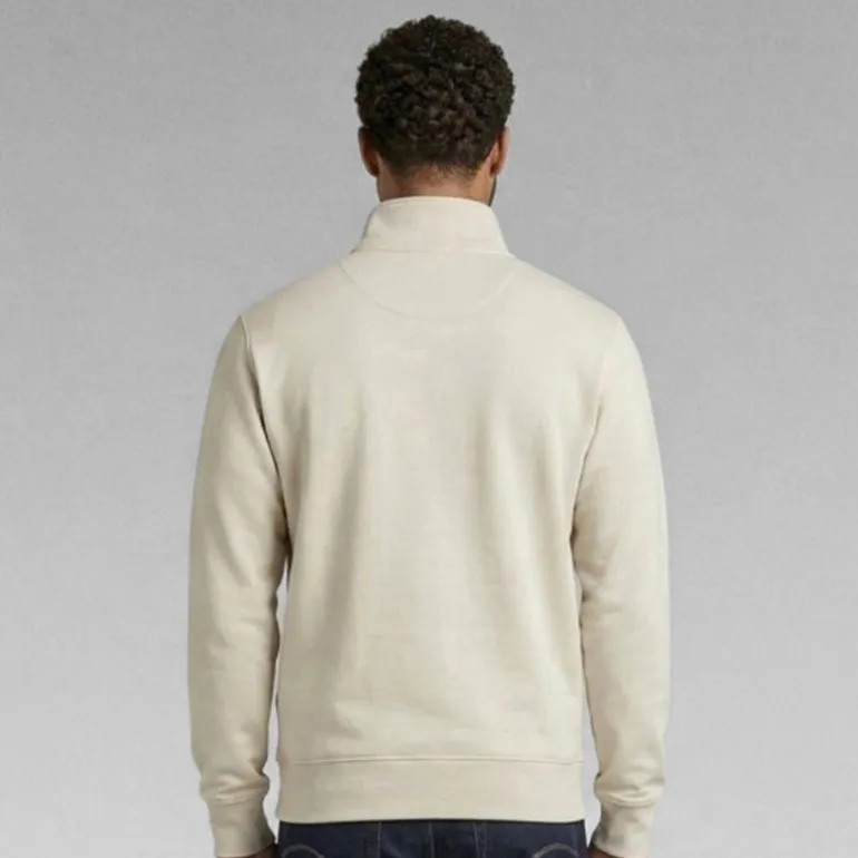 G-STAR Herren Sweatshirt mit halbem Reißverschluss Ecru