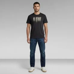 G-STAR Herren verblasstes T Shirt Schwarz