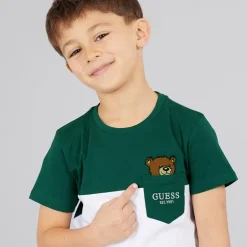 Guess Junge T Shirt Throwback Green