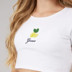 Guess Mädchen Crop T-Shirt Pure White