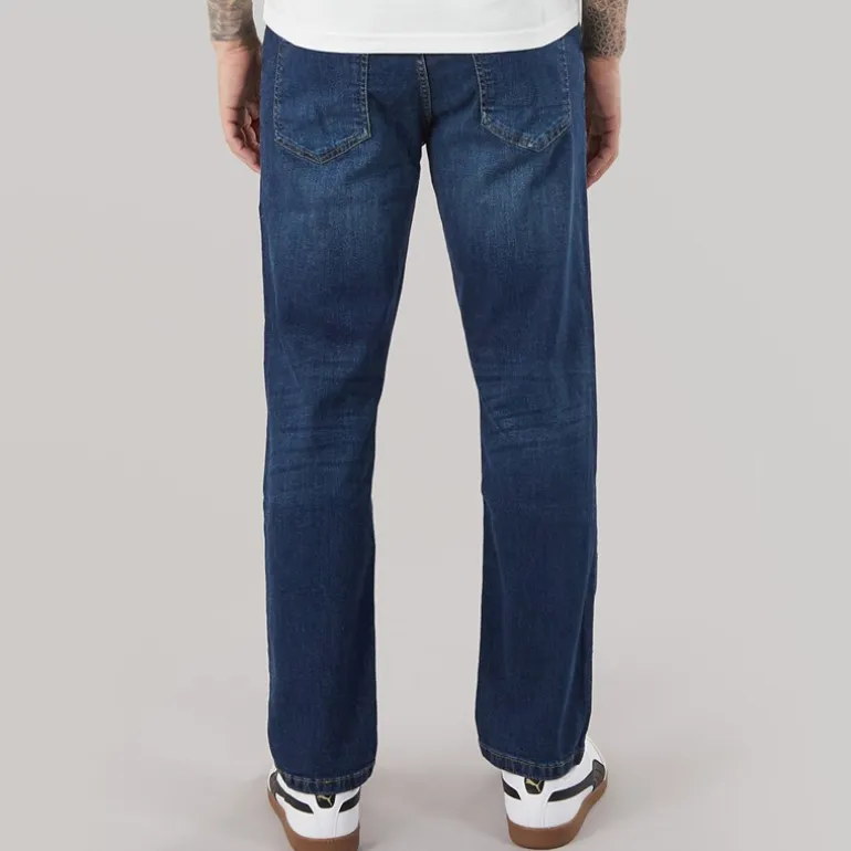 Henleys Herren Breeze Jeans mit geradem Bein Blau