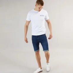 Henleys Herren Flex Denim Shorts Dunkle Waschung