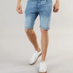 Henleys Herren Flex Denim Shorts Helle Waschung