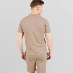 Henleys Herren Henychill Polo Hemd und Shorts Set Taupe