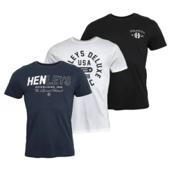 Henleys Herren Melvern Drei-Pack T-Shirts Sortiment