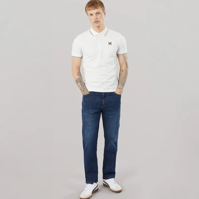 Henleys Herren Moorehen Poloshirt Weiß