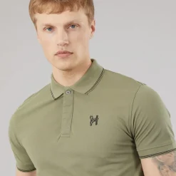 Henleys Herren Moorehen Poloshirt Khaki