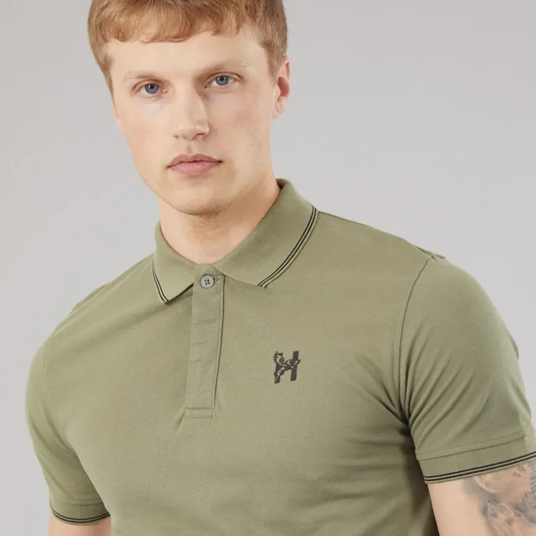 Henleys Herren Moorehen Poloshirt Khaki