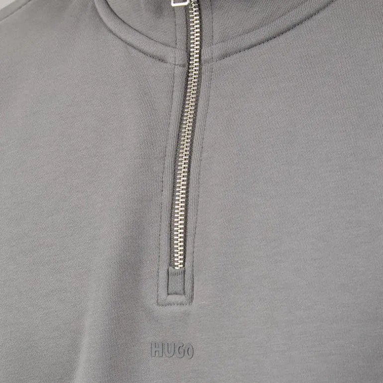 HUGO Herren Durty244 Half Zip Sweatshirt Dark Grey