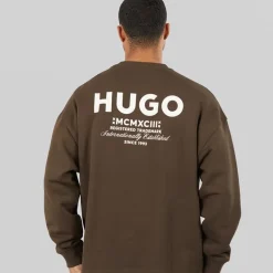 HUGO Herren Naviu Sweatshirt Dark Brown