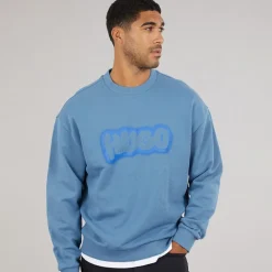 HUGO Herren Newirex Sweatshirt Open Blue