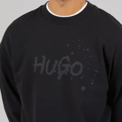 HUGO Herren Nierofix Sweatshirt Schwarz