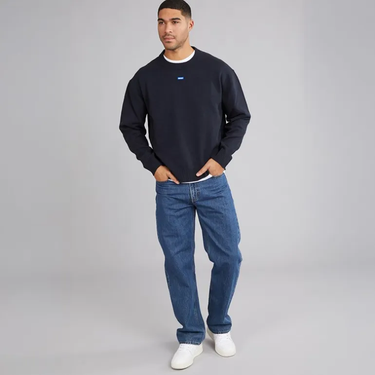 HUGO Herren San Casey Strick Pullover Navy