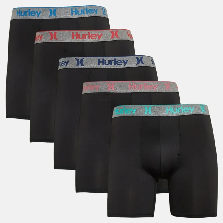 Hurley Herren Fünferpack Boxershorts Schwarz / Bunt