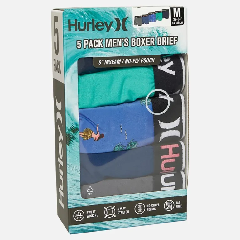 Hurley Herren Regrind Fünferpack Boxershorts Blau