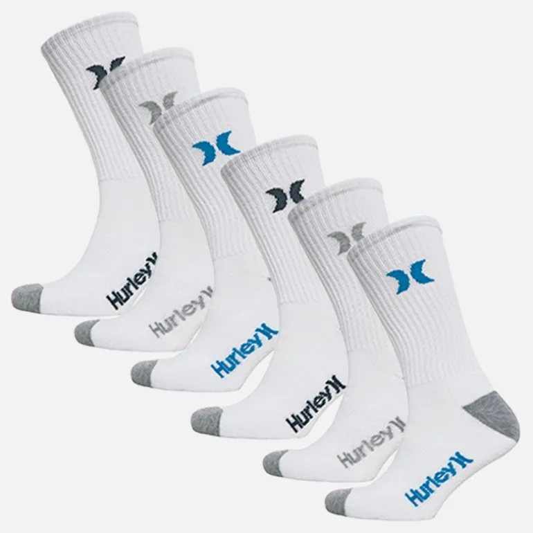 Hurley Herren 1 / 2 Terry Six Pack Crew Socken Weiß / Blau