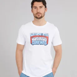 Hurley Herren Traditionelles Grafik T Shirt Weiß