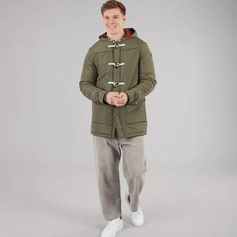 Indicode Herren Baltico Duffle Mantel Army
