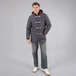 Indicode Herren Baltico Duffel Mantel Dunkelgrau Dk Grey