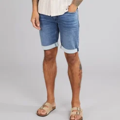 Indicode Herren Indelmare Denim Shorts Deep Dusk