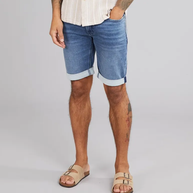 Indicode Herren Indelmare Denim Shorts Deep Dusk