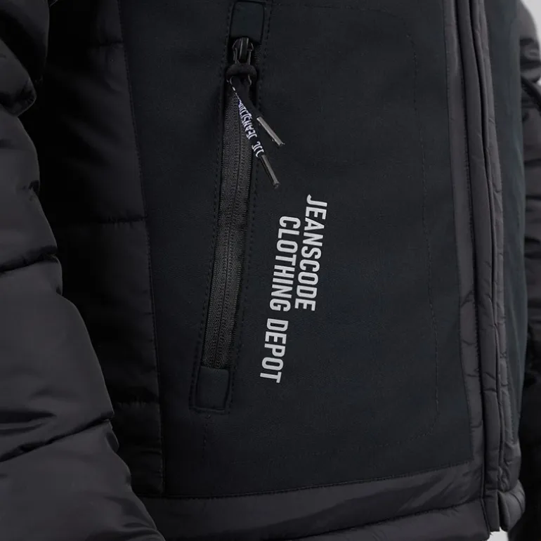 Indicode Herren Inechermann Kapuzen Bomberjacke Schwarz