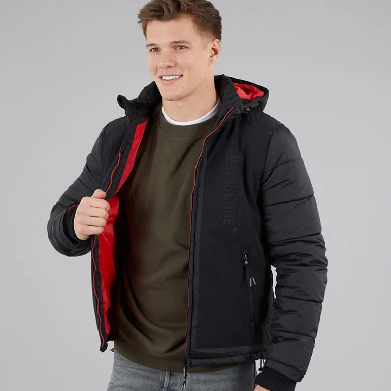 Indicode Herren Inechermann Kapuzen Bomberjacke Schwarz