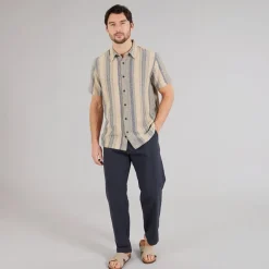 Indicode Herren Inrafko Kurzarm Hemd Beige