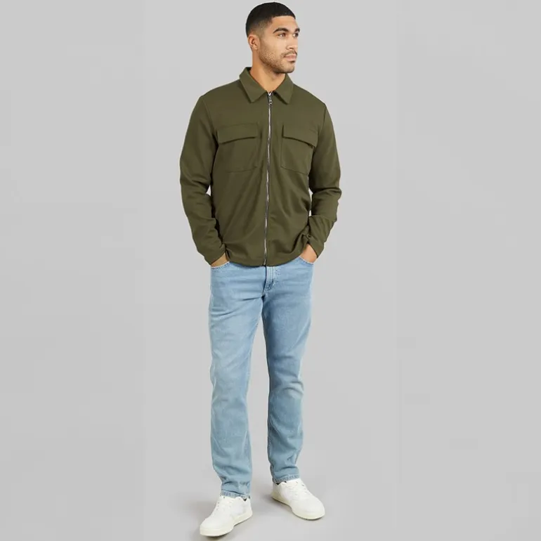 Indicode Herren Nello Reißverschluss Hemd Army