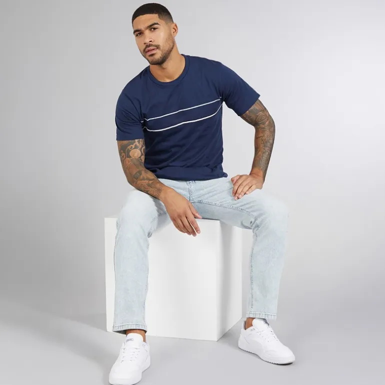 Indicode Herren Tony Regular Fit Jeans Foam Blue