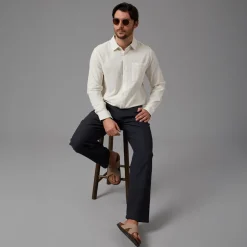 Indicode Herren Trypto Langarm Shirt Off White