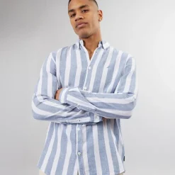 Indicode Langarmhemd Herren Indonuld Copen Blau
