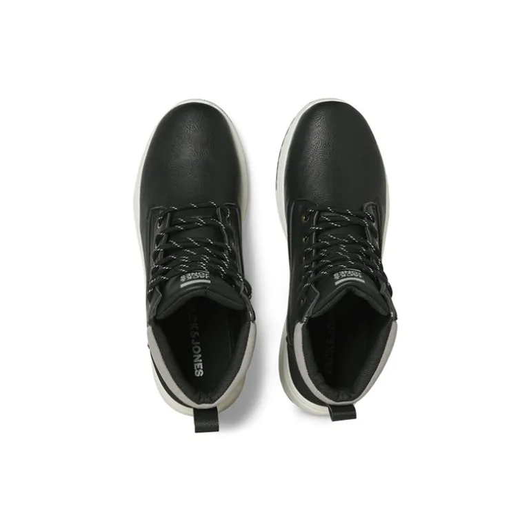 JACK & JONES Herren Alaska PU Nubuk Stiefel Anthrazit