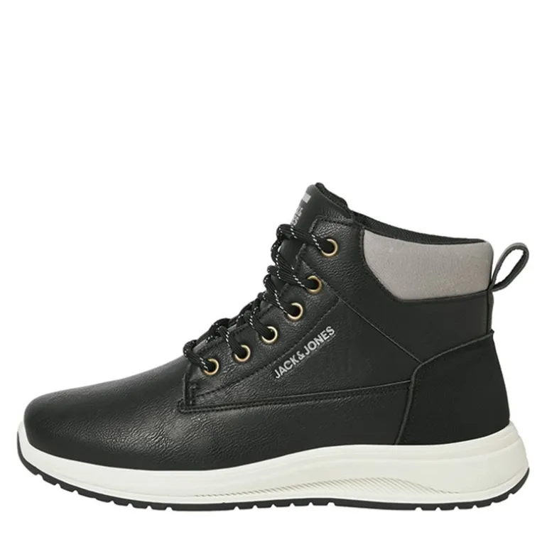 JACK & JONES Herren Alaska PU Nubuk Stiefel Anthrazit