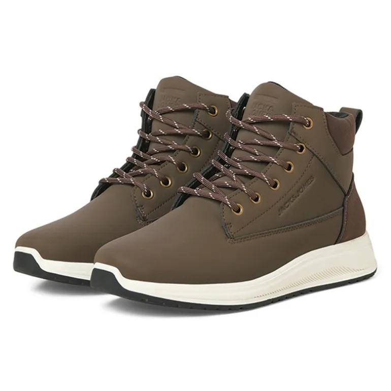 JACK & JONES Herren Alaska PU Nubuk Stiefel Cappuccino