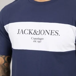 JACK & JONES Herren Chester T-Shirt und Shorts Set Navy Blazer