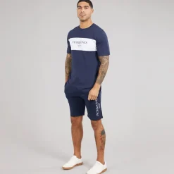 JACK & JONES Herren Chester T-Shirt und Shorts Set Navy Blazer