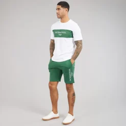 JACK & JONES Herren Chester T-Shirt und Shorts Set Trekking Green