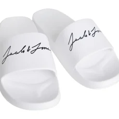 JACK & JONES Herren Gary Moulded Slides Slider Sandalen Weiß