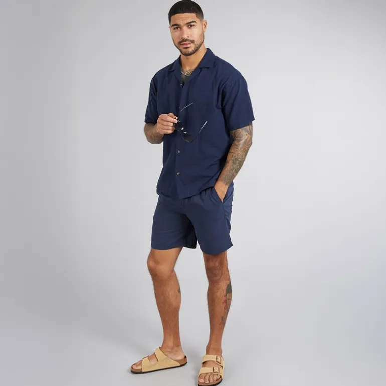 JACK & JONES Herren Jaiden Leinenmischung Shorts Marineblau Blazer