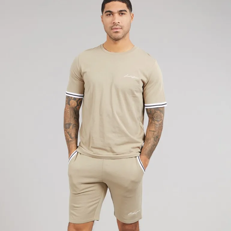 JACK & JONES Herren Jaxon T Shirt Und Shorts Set Crockery
