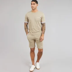 JACK & JONES Herren Jaxon T Shirt Und Shorts Set Crockery