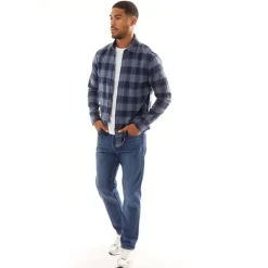 JACK & JONES Herren Joshua Herbst Buffalo Langarm Karohemd Vintage Indigo