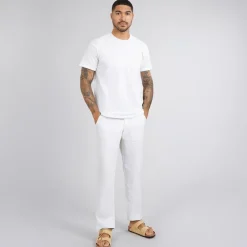 JACK & JONES Herren Kane Paros Leinenmischung Hose Weiß